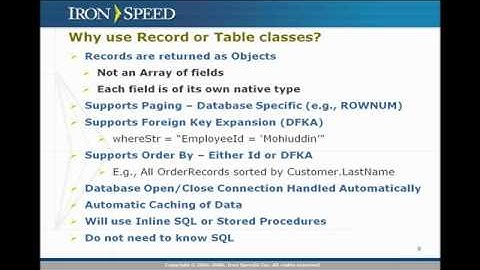 Accessing the Data Access Layer - Iron Speed Designer V5.2