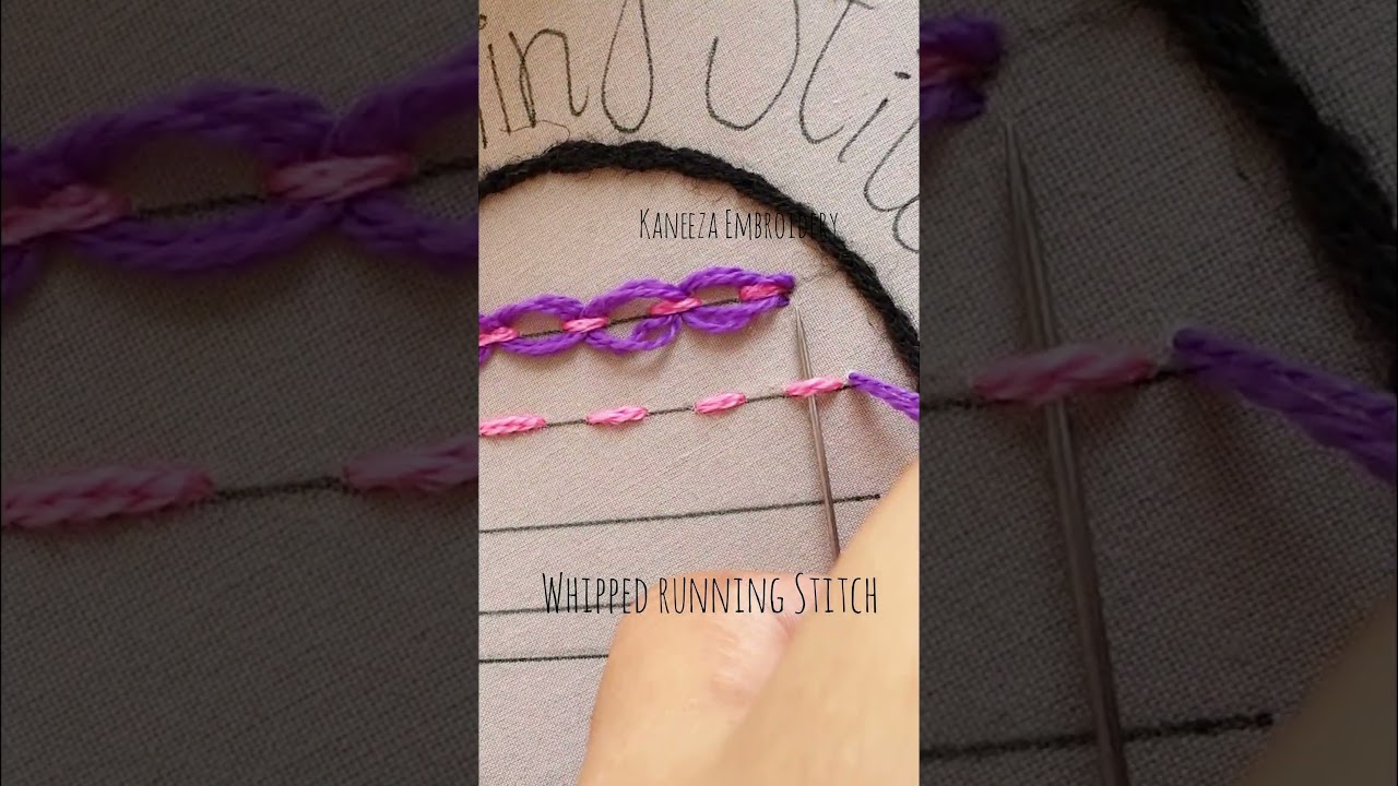 How to embroider whipped running stitch 