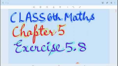 Class6 Maths Chapter 5 Exercise 5.8 All Questions