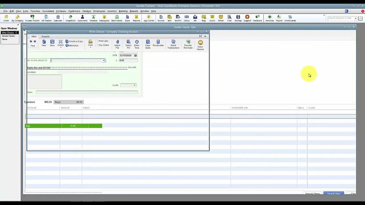 QuickBooks Gas Restaurants Airport Expenses 2016 YouTube