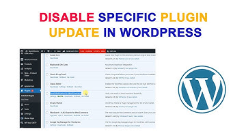 Disable specific plugin update in WordPress