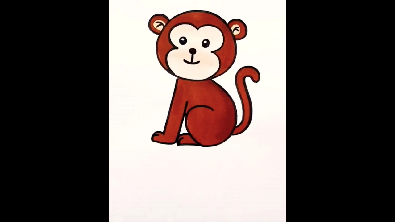 Marker drawing easy monkey 🥰