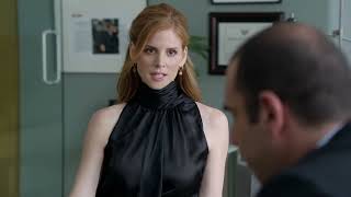 Sarah Rafferty in black satin top - Suits S01E12