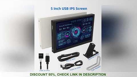 5 Inch USB Type C Display IPS Secondary Screen LCD  Computer CPU GPU RAM HDD 800x480 USBC NO HDMI-co