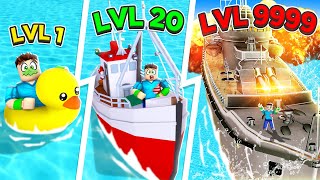 Upgrading BABY BOAT to GOD BOAT in ROBLOX!