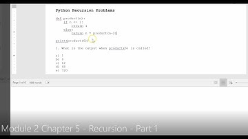 Python - Lesson #10 - Module 2 Chapter 5 - Recursion - Part 1