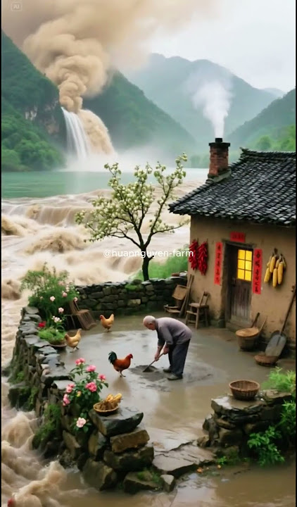 The flood water is about to flood into the house. #trending #villagerlifestyle #villagelife