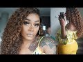 3N1 Hair, Makeup, Outfit | Curly hair highlights + Neutral Glam + Brunch Attire  | Ywigs