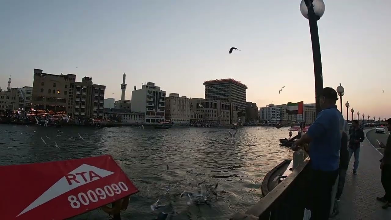 [4K ]Creek Side Diera Dubai Biking Tour🚴‍♂️🌅 Virtual Cycle Along The Creek