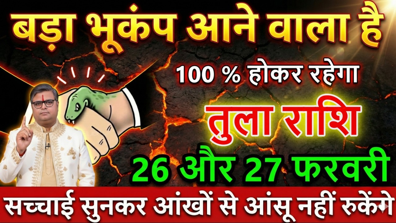 तुला राशि 26 और 27 फरवरी बड़ा भूकंप आने वाला है 100 % होकर रहेगा एकदम अकेले में देखना@tulabharti