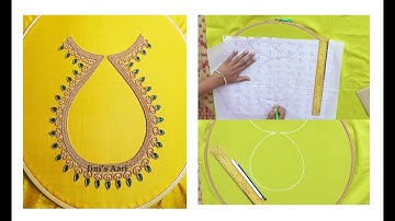 How to draw and trace design on blouse for aari work