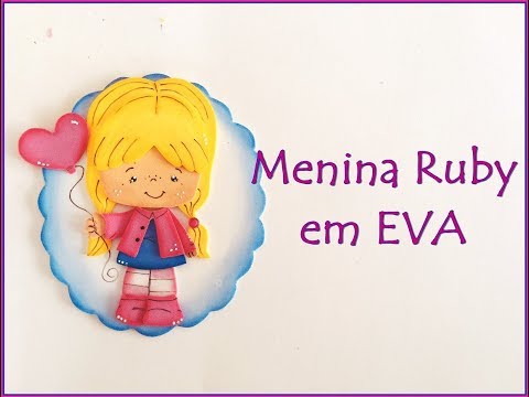 Menina Ruby em eva - Capa de caderno e caderneta de vacina - Art's da Indy