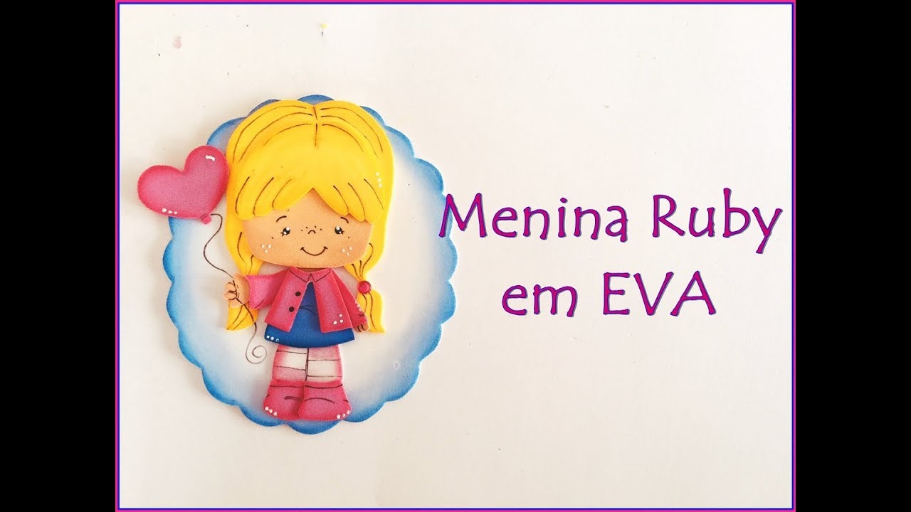 Menina Ruby em eva - Capa de caderno e caderneta de vacina - Art's da Indy