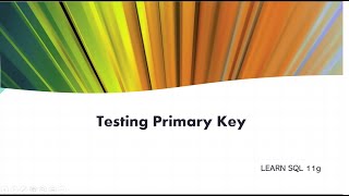 Testing Primary Key