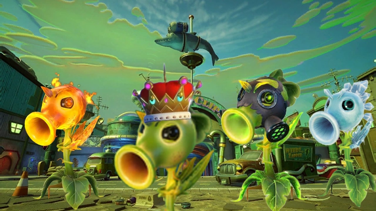 1 King and 3 Soldiers Challenge(Peashooters)-Plants vs Zombies Garden Warfare 2