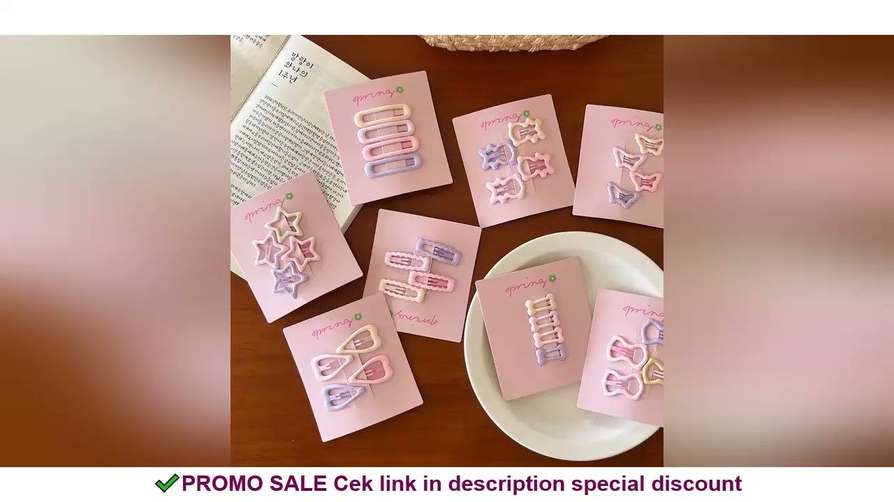 4pcs/set Cute Colorful Geometric Mini Hair Clips For Girls Sweet Hair Ornament Hairpins Barrettes Ki