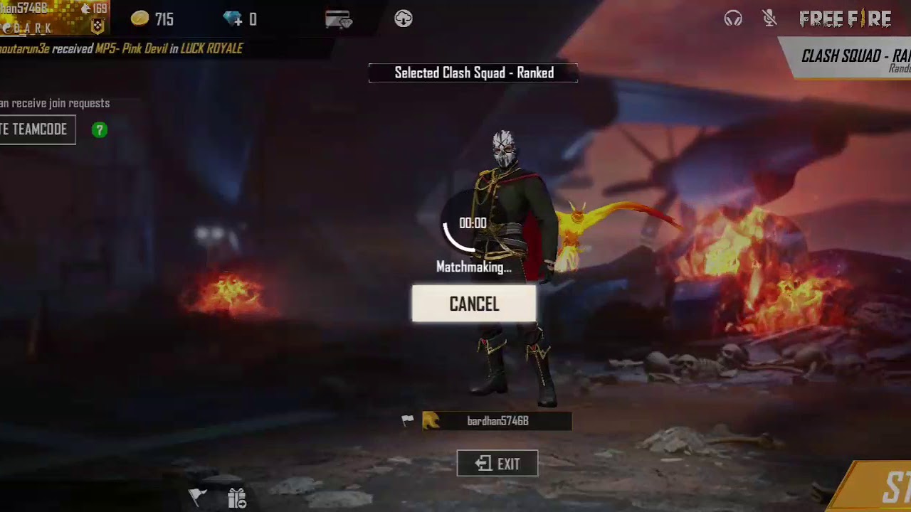 Free fire gameplay with random players in clash squad ranked booyah ...