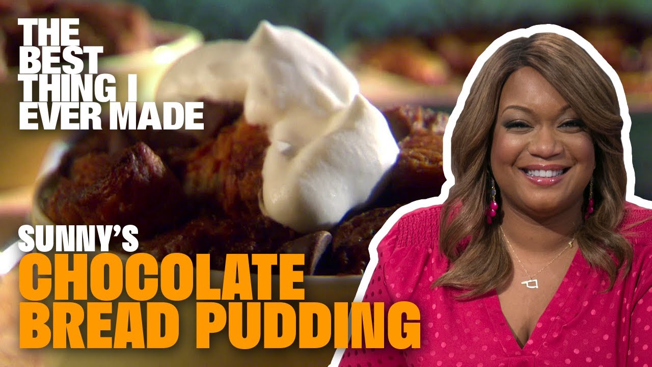 DOUBLE Chocolate Bread Pudding with Sunny Anderson | Cooking For Real | Food Network