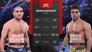 Sean Strickland vs Paulo Costa FULL FIGHT | UFC 5 AI Simulation