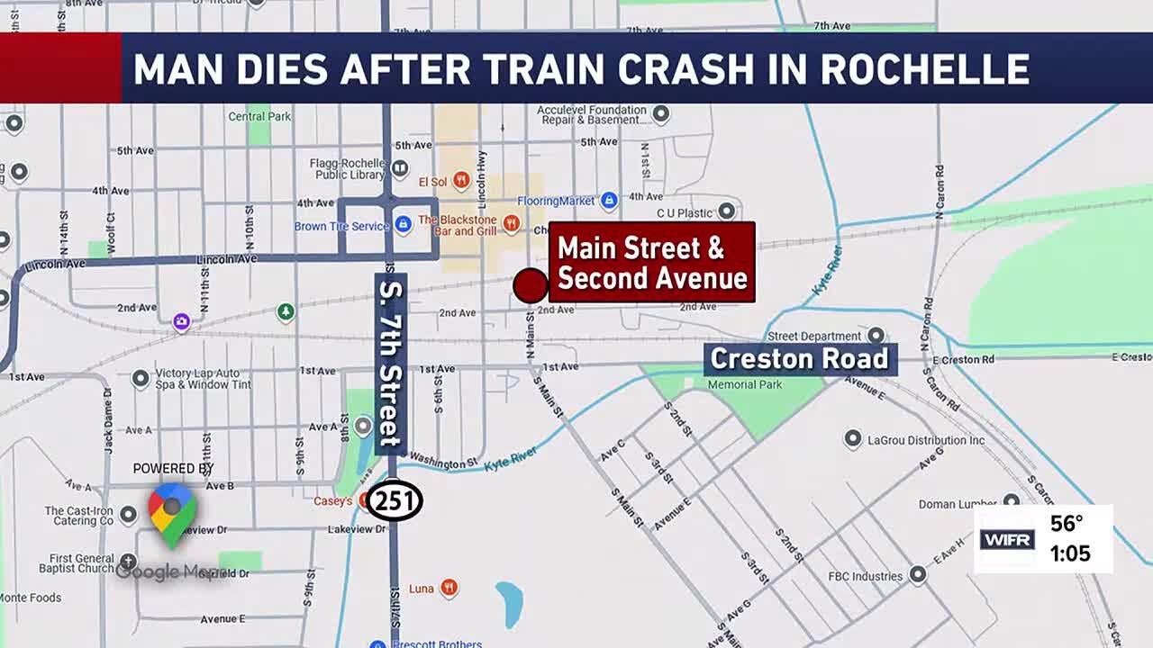 Man dies after being hit by freight train in Rochelle - YouTube