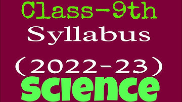 CLASS 9 SCIENCE SYLLABUS 2022-23|CBSE 9TH 2022-23 SYLLABUS SCIENCE|CLASS 9 REDUCED SYLLABUS 2022-23