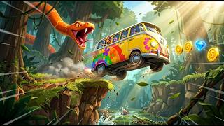 Hill Climb Racing Hippie Van on Jungle Gameplay screenshot 5