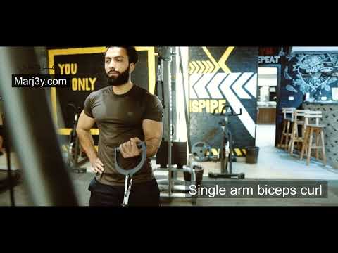 Marj3y - Biceps exercises -Single arm biceps curl - مرجعى - تمارين البايسبس- تمرين سحب فردى للبايسبس