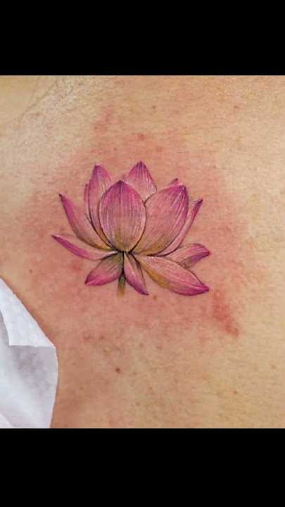 lotus tattoo / girl tattoo / flower tattoo / mini tattoo / color tattoo - Colorb tattoo #shorts