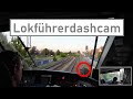 Dashcam lokfhrer 5  schnellbremsung am bahnbergang und gleishpfer