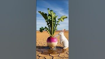 The rabbit saved the turnip plant from drying out by watering it 😭 #ai #tree #save #water #shots