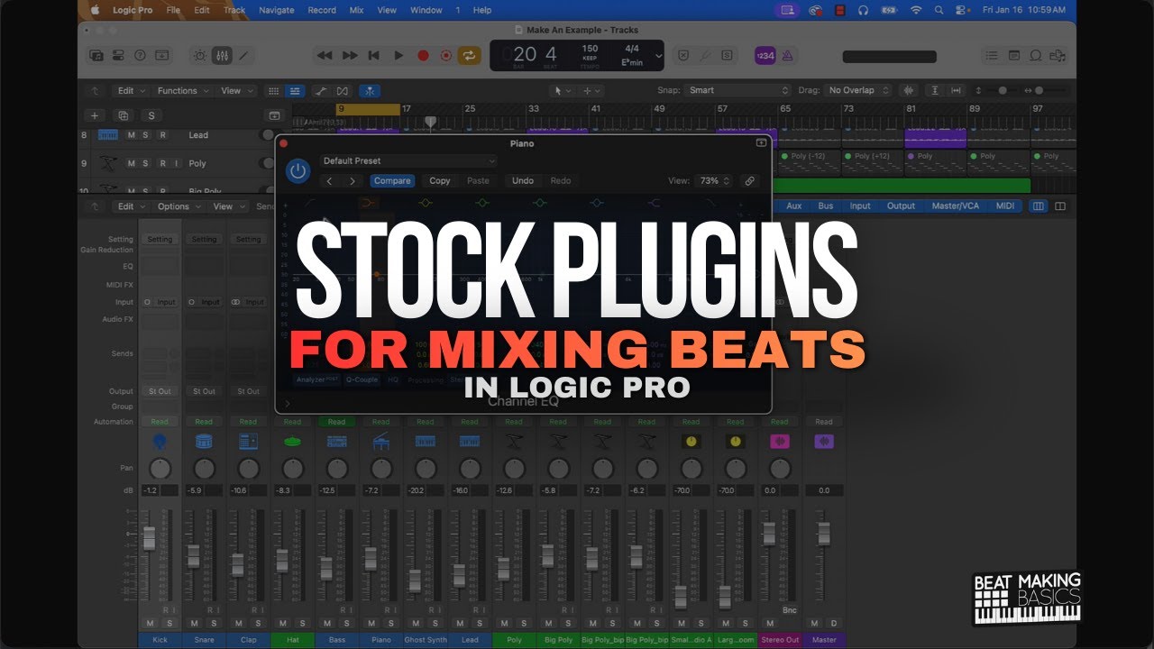 The BEST Stock Plugins For Mixing Beats | Logic Pro Tutorial For Beginners | Beat Making Basics