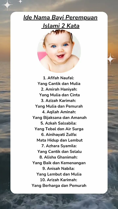 Ide nama bayi perempuan islami 2 kata #idenamabayi #shortvideo #namabayiperempuan