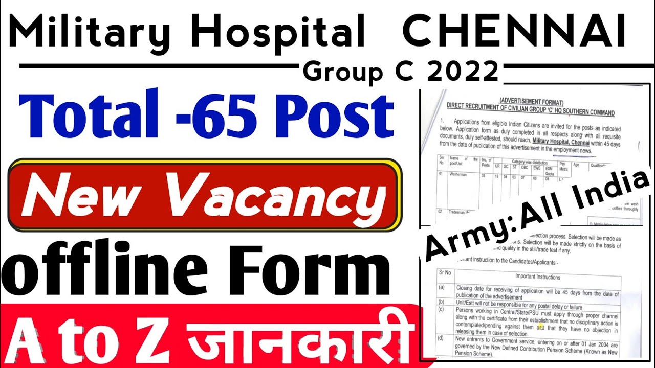 Indian Military Hospital medical Group c 2022/🔥New Vacancy Notification declared Big update 🔥