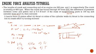 Dynamics of Machinery Lectures | Engine Force Analysis |Tutorial Problem