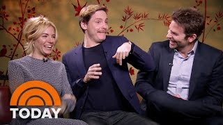 'burnt’ cast laughs (and cries) their way through interview (bloopers) | today