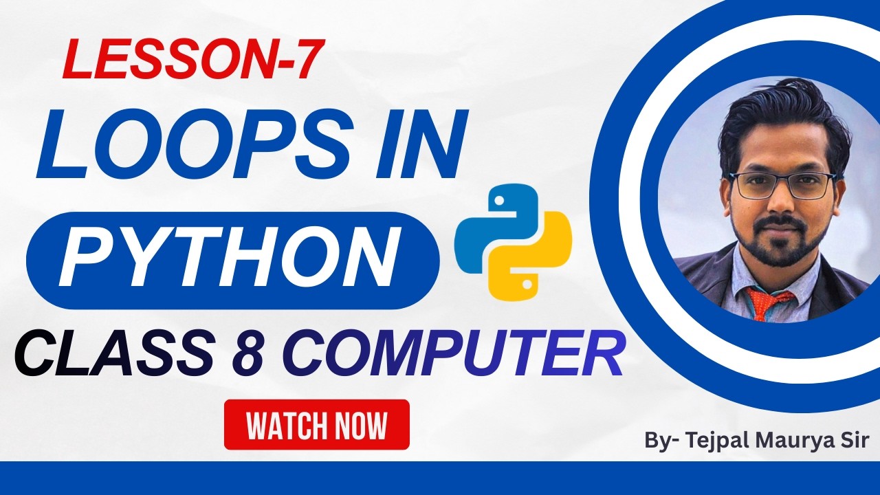 Class 8 Computer | Lesson 7 Loops in Python | Complete Lesson with Easy ...
