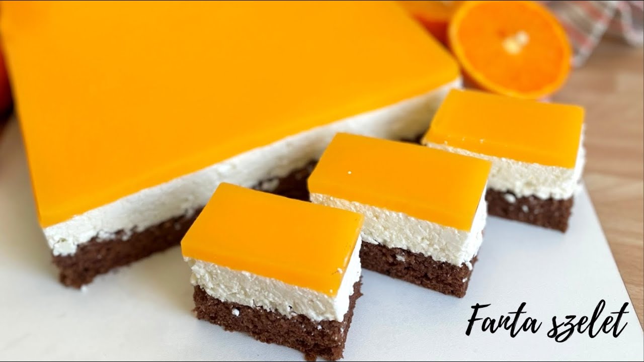 FANTA SZELET🍊 - Üdítő szelet- túrós sütemény - BebePiskóta