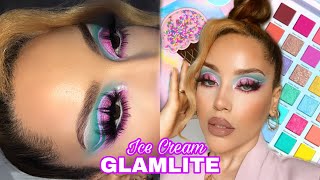 NEW* GLAMLITE ICE CREAM DREAM EYESHADOW PALETTE + 2 EYE LOOKS!