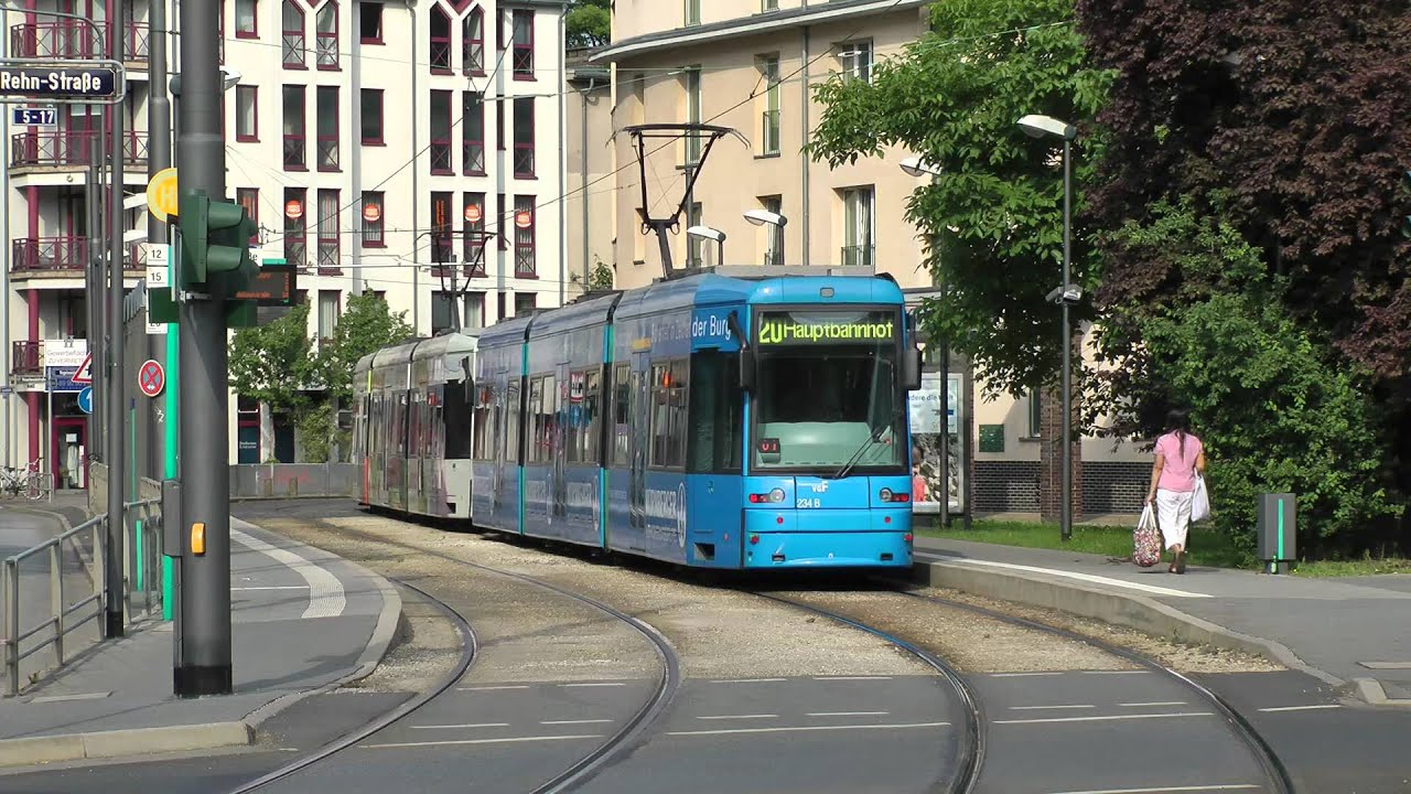 Straßenbahn Frankfurt (Main) - Linie 20 mit Doppeltraktionen XXL (2012) (HD)
