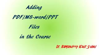 Upload PDF/MS-word/PPT file in Course on LMS