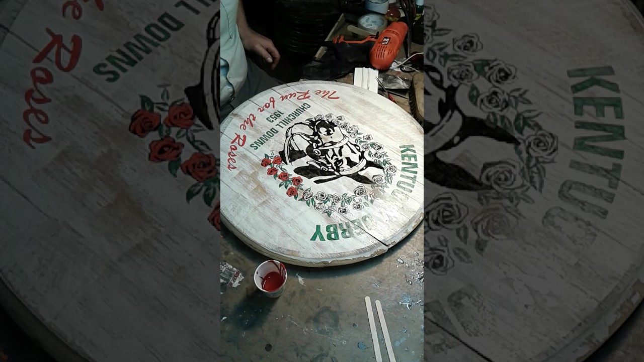 Painting a re-creation of a  1953 Kentucky Derby Glass.
