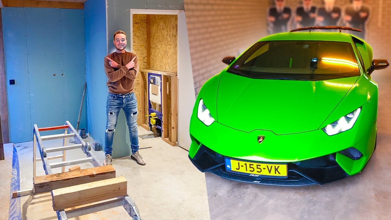DE GYM BADKAMER BOUWEN & IEMAND VERRASSEN MET DE LAMBO!