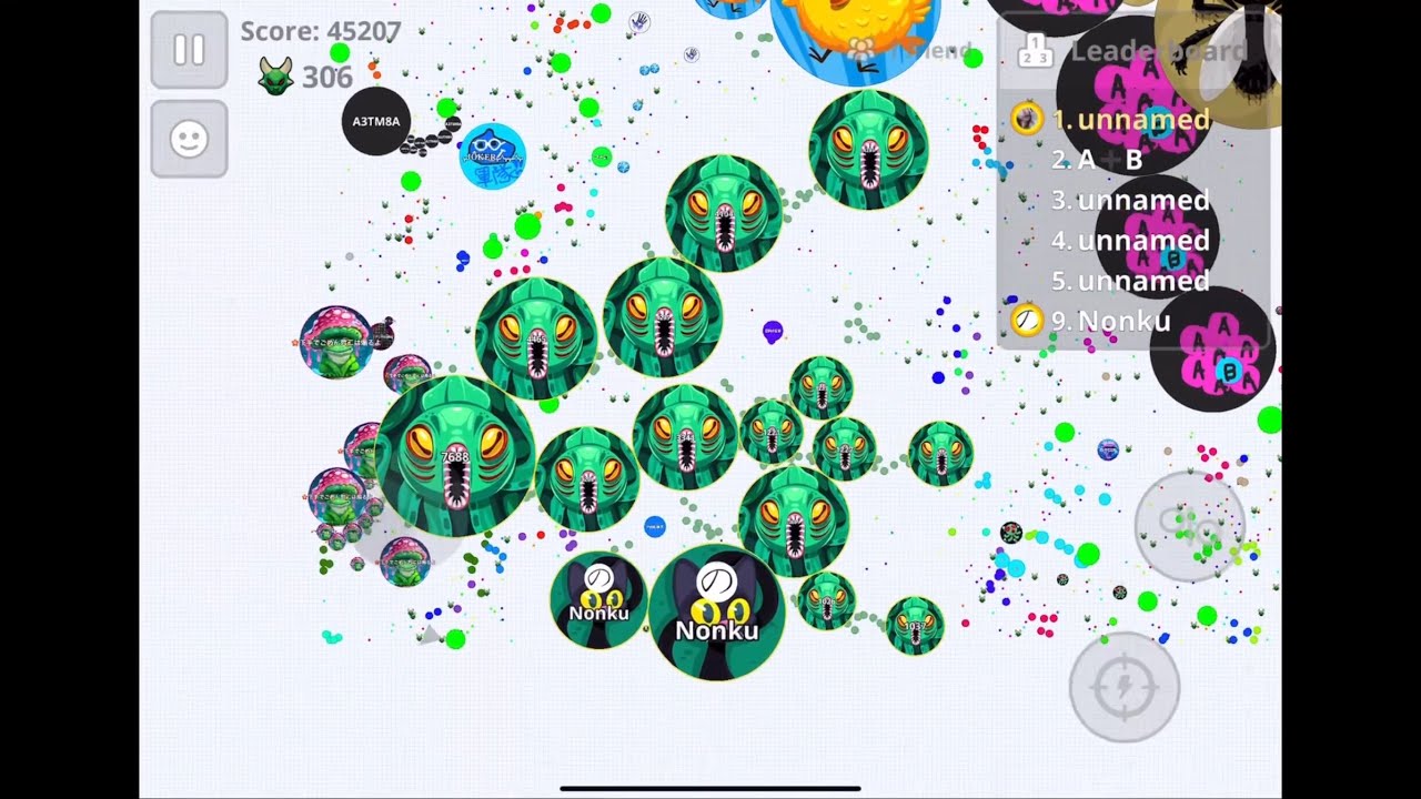 【Agar.io Mobile】養分botが止まらない激ヤバ鯖ペアで取りに行ってみた！