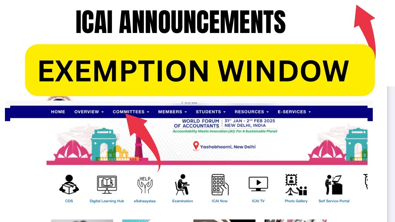 ICAI ANNOUNCEMENT CA Exam January 2025 Exemption Window Open YouTube Icai announcement ca exam january 2025 exemption window open youtube