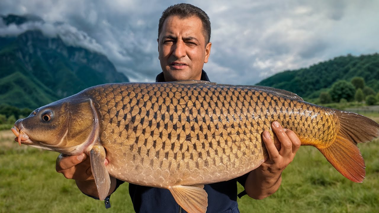 سمك شبوط محشي بالرمان والأعشاب – وصفة مشوية بالطين