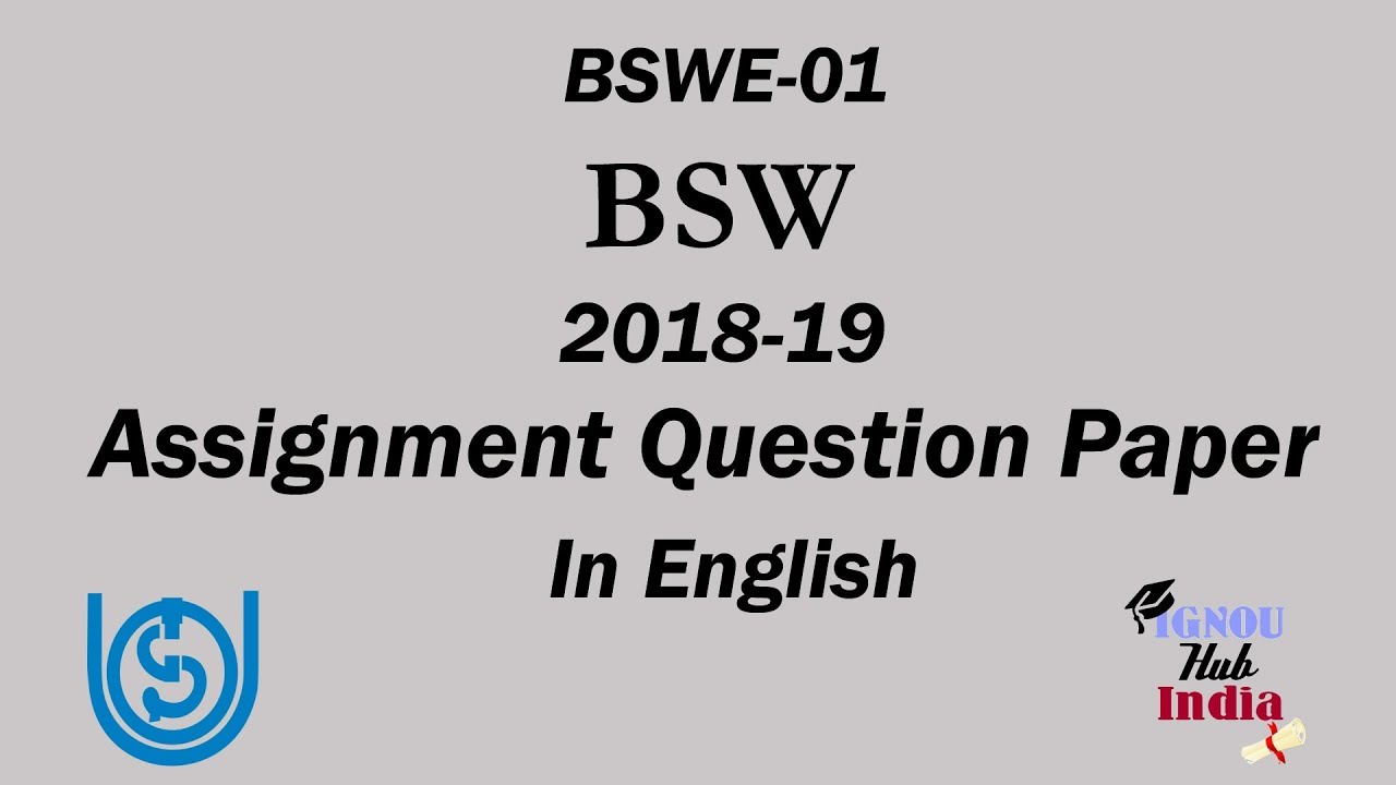 ignou bsw first year assignment