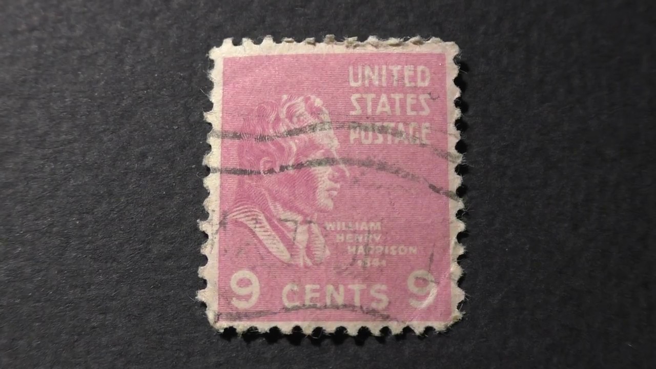 US postage stamps. William Henry Harrison. 1841. Postage stamp price 9
