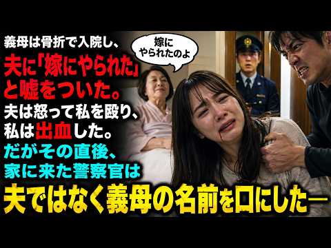 義母は骨折で入院し、夫に「嫁にやられた」と嘘をついた。夫は怒って私を殴り、私は出血した。だがその直後、家に来た警察官は夫ではなく義母の名前を口にした――