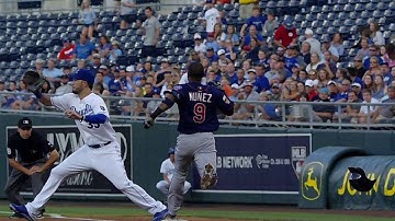 MIN@KC: Out call at first overturned in the 3rd