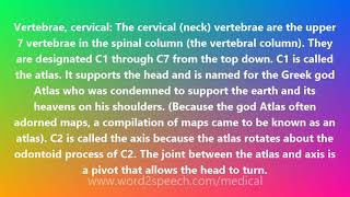 Vertebrae, cervical - Medical Definition and Pronunciation